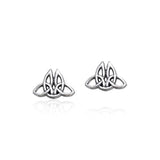 Celtic Twin Trinity Knot Silver Post Earrings TER1806 - Jewelry