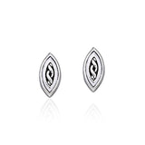 Celtic Knotwork Marquise Shape Silver Post Earrings TER1809
