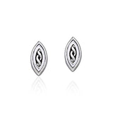 Celtic Knotwork Marquise Shape Silver Post Earrings TER1809 - Jewelry