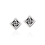 Celtic Knotwork Square Silver Post Earrings TER1810 - Jewelry