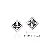 Celtic Knotwork Square Silver Post Earrings TER1810 - Jewelry