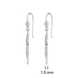 Lucky Four Leaf Clover Silver Earrings with Green enamel TER1843 - Jewelry