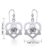 Trinity in Heart with Rose Silver Earrings TER1850 - Jewelry