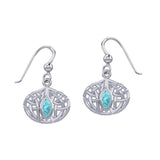 Celtic Knotwork Silver Earrings with Gemstone TER2034
