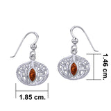 Celtic Knotwork Silver Earrings with Gemstone TER2034