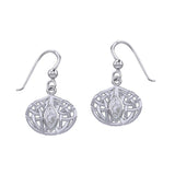Celtic Knotwork Silver Earrings with Gemstone TER2034