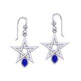 Pentagram Spirit Silver Earrings with Gemstone TER2035