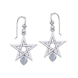 Pentagram Spirit Silver Earrings with Gemstone TER2035