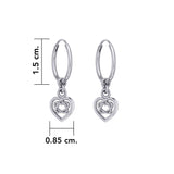 Celtic Knotwork Heart Silver Hoop Earrings TER2060