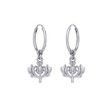 A beautiful glory of Scotland ~ Sterling Silver Jewelry Scottish Thistle Hoop Earrings TER2090
