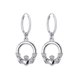 Irish Claddagh Silver Hoop Earrings TER2099