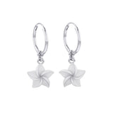 Plumeria - Hawaii National Flower Silver ฺHoop Earrings TER2100
