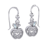 Celtic Spiritual Fruit Apple with Double Heart Silver Earrings with Gemstone TER2110