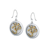 Om 14K Gold Accent With Sterling Silver Earrings TEV1052