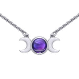 Blue Moon Silver Necklace with Gemstone TN268