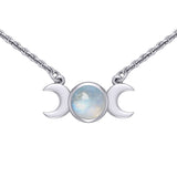 Blue Moon Silver Necklace with Gemstone TN268