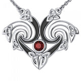 Representation that lies in the Universe Silver Triquetra Necklace with Gemstone TNC160
