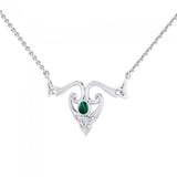 The elegance of Celtic Heritage Silver Celtic Triquetra Necklace with Gemstone TNC162