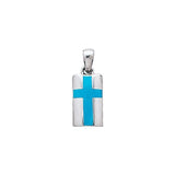 Inlay Modern Cross Silver Pendant TP2789 - Jewelry