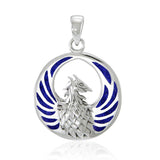 Silver Phoenix Pendant with Gem TP2819 - Jewelry