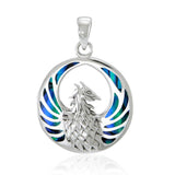 Silver Phoenix Pendant with Gem TP2819 - Jewelry