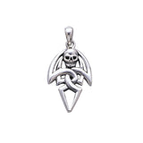 Tribal Skull Silver Pendant