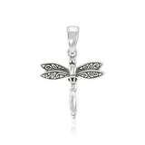 Dragonfly and Gem Silver Pendant TP3177 - Jewelry