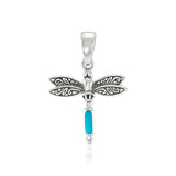 Dragonfly and Gem Silver Pendant TP3177 - Jewelry