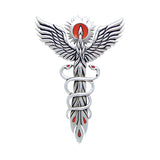 Phoenix Fire Dance Sterling Silver Pendant With Red Enamel by Oberon Zell TP3197