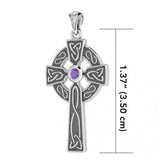 Believe in thy Holy Cross ~ Sterling Silver Jewelry Pendant with a shimmering Gemstone TP3252 - Jewelry