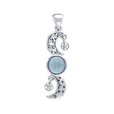 Blue Moon Silver Pendant - Magicksymbols