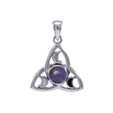 Celestial Triquetra Silver Pendant with Gem TP3270