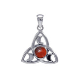 Celestial Triquetra Silver Pendant with Gem TP3270 - Jewelry