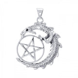 Dragon and Pentacle Silver Pendant TP3294