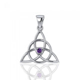 Triquetra Silver Gemstone Pendant TP3380 - Jewelry