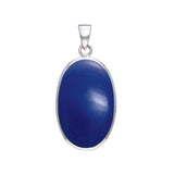 Large Silver Oval with Inlay Stone Pendant TP3539 - Jewelry