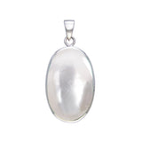 Large Silver Oval with Inlay Stone Pendant TP3539 - Jewelry