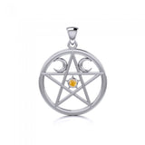 Silver Pentagram Pentacle Pendant TP469