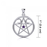 Silver Pentagram Pentacle Pendant TP469