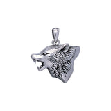 Howling Wolf Silver Pendant