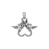 Dragon Pair Silver Pendant TP896 - Jewelry