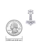 Infinity Thor's Hammer Sterling Silver Slider Pendant TP913