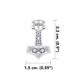 Infinity Thor's Hammer Sterling Silver Slider Pendant TP913