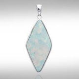 Lozenge Cabochon Silver Pendant TPD1011 - Jewelry