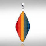 Lozenge Cabochon Silver Pendant TPD1011 - Jewelry