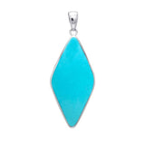 Lozenge Cabochon Silver Pendant TPD1011 - Jewelry