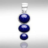 Round Tiered Cabochon Silver Pendant TPD111 - Jewelry