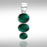 Round Tiered Cabochon Silver Pendant TPD111 - Jewelry