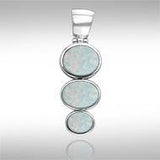 Round Tiered Cabochon Silver Pendant TPD111 - Jewelry