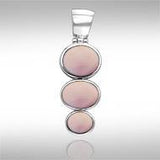 Round Tiered Cabochon Silver Pendant TPD111 - Jewelry